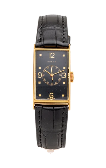 Rolex ROLEX, REF. 3456, CENTER-SECONDS, BLACK DIAL, YELLOW GOLD kol saati