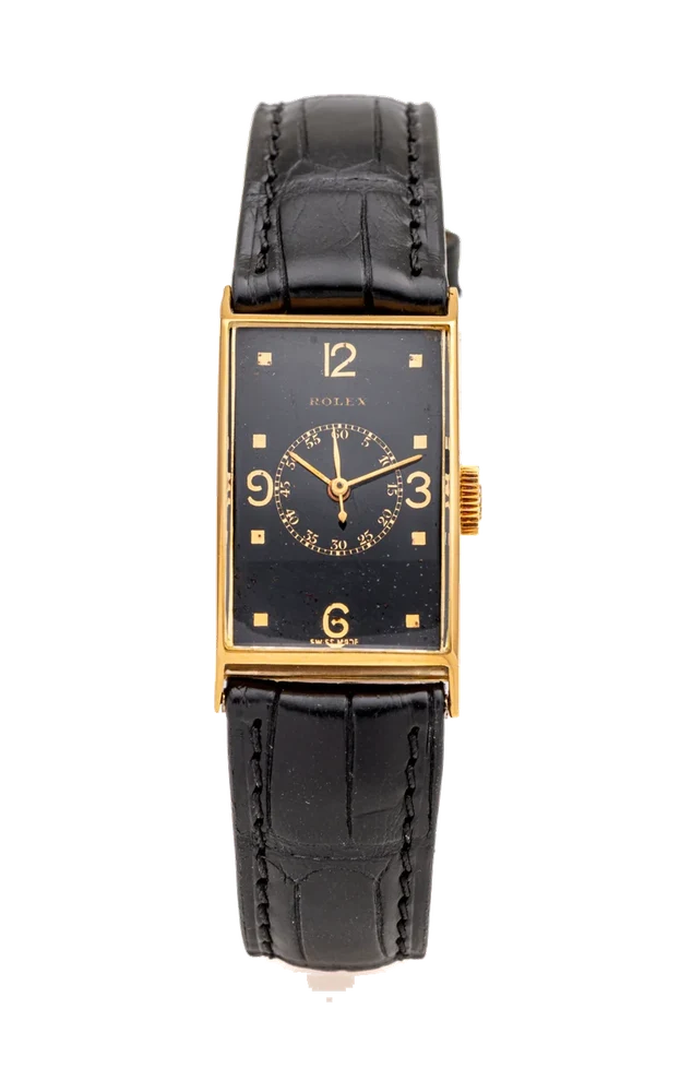 Rolex ROLEX, REF. 3456, CENTER-SECONDS, BLACK DIAL, YELLOW GOLD kol saati