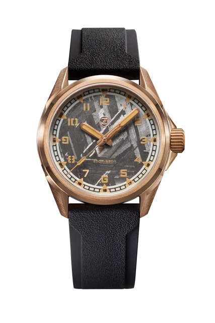 Zelos Swordfish Field 38mm Bronze Meteorite kol saati