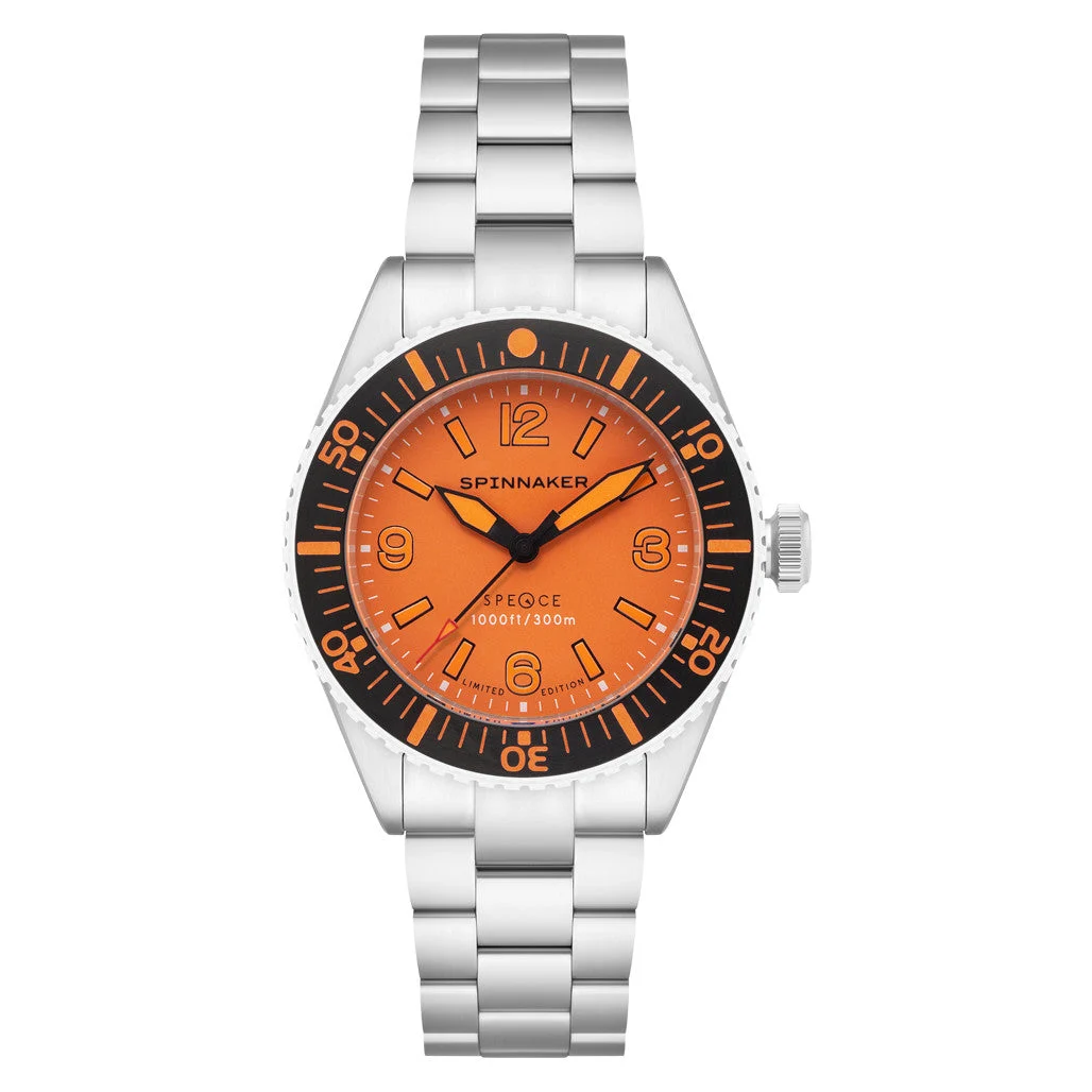 Spinnaker Islander Spence Limited Edition Dive Watch with Tangerine Dial #SP-5126-LIW22 48 mm kol saati