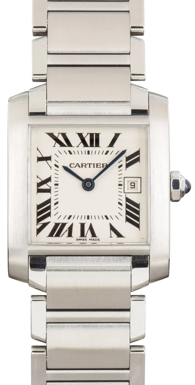 Cartier Tank Francaise Stainless Steel Mid Size W51011Q3 25 mm kol saati