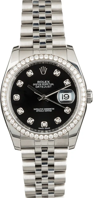 Rolex Datejust 116244 Diamond Dial & Bezel 116244BKJDJ kol saati