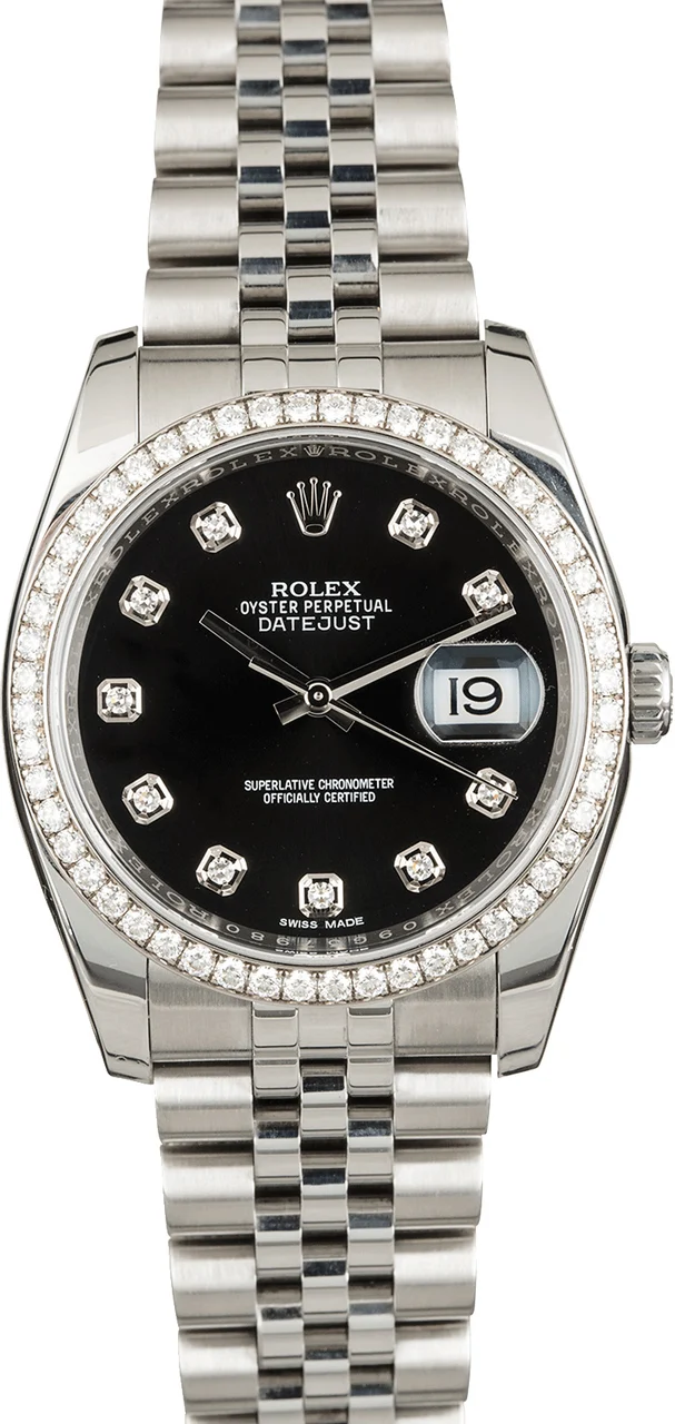 Rolex Datejust 116244 Diamond Dial & Bezel 116244BKJDJ 36 mm kol saati