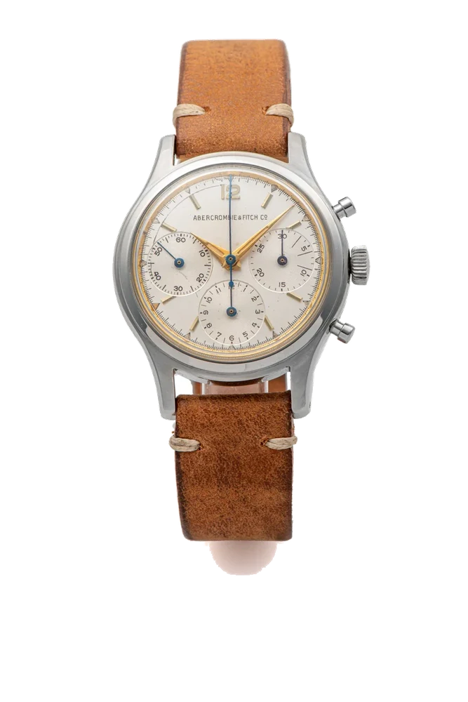 Heuer HEUER, REF. 2443, CHRONOGRAPH,RETAILED BY ABERCROMBIE & FITCH, VALJOUX 72, STEEL kol saati