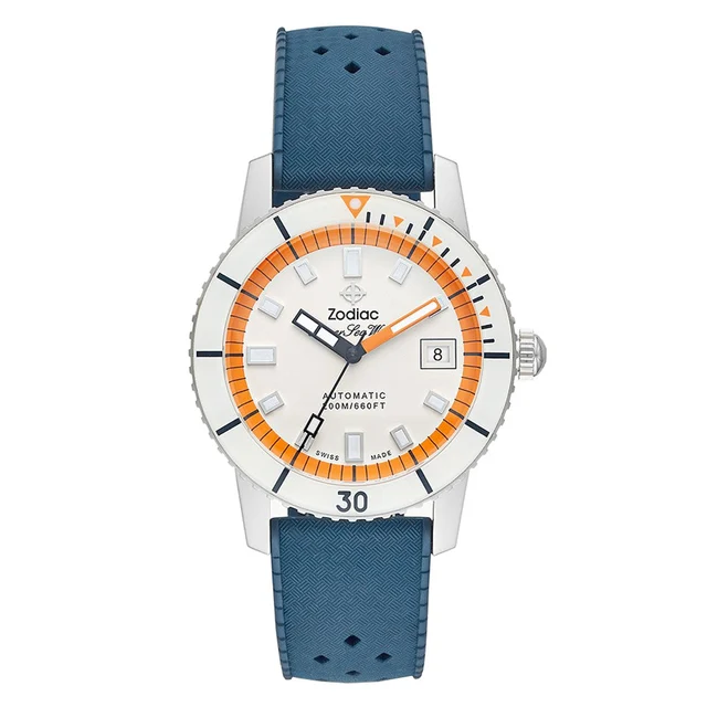 Zodiac Super Sea Wolf Automatic Blue Rubber Watch #ZO9270 kol saati