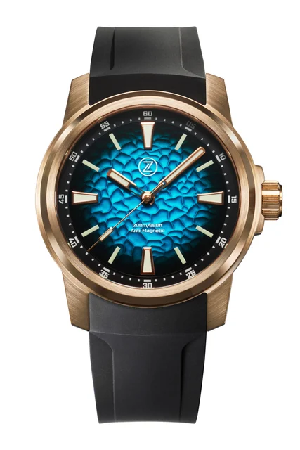 Zelos Aurora Field 42mm Br 'Hammered Teal' kol saati