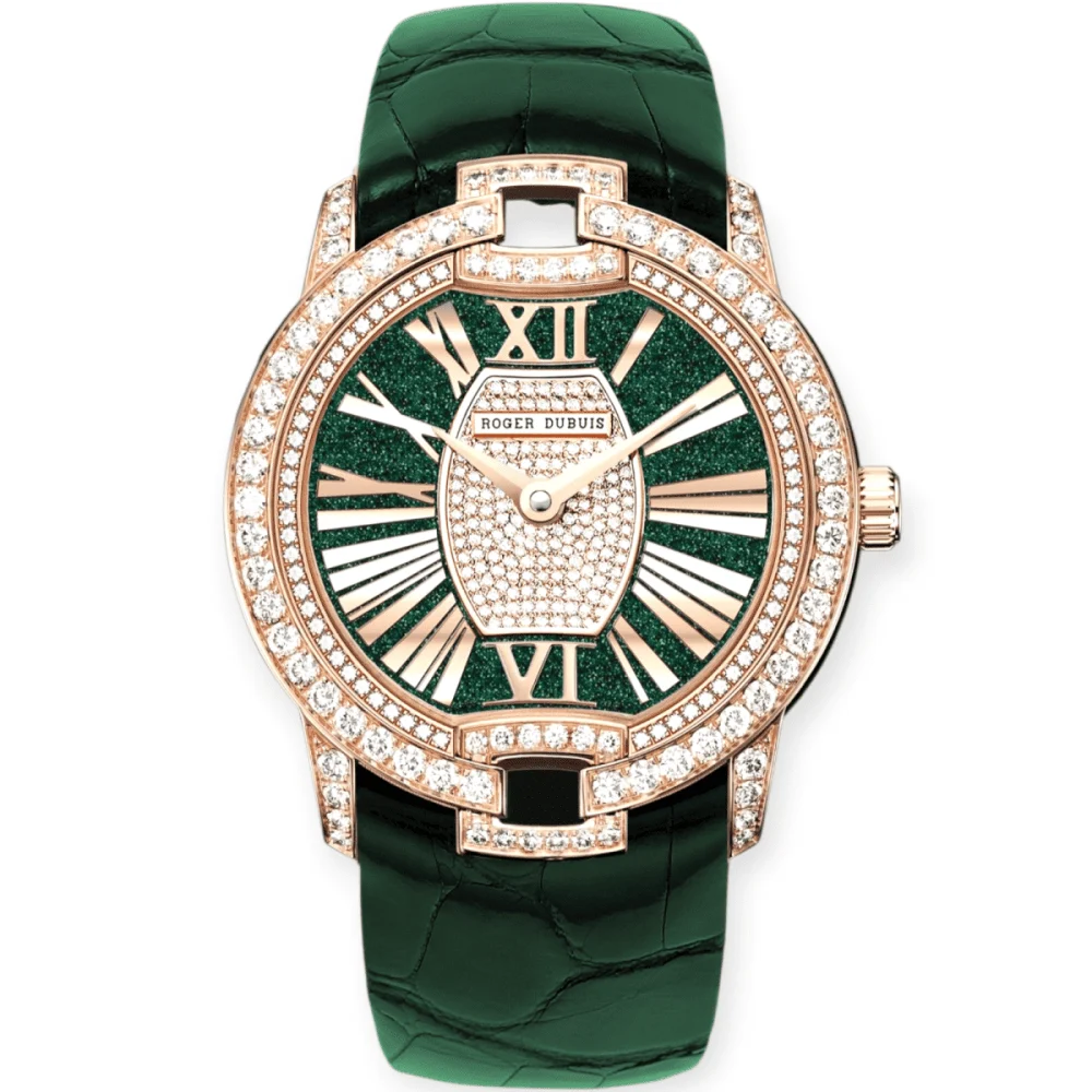 Roger Dubuis Velvet Rose Gold 36mm Aventurine Dial Pre-Owned Roger Dubuis Velvet Rose Gold 36mm Aventurine Dial 36 mm kol saati