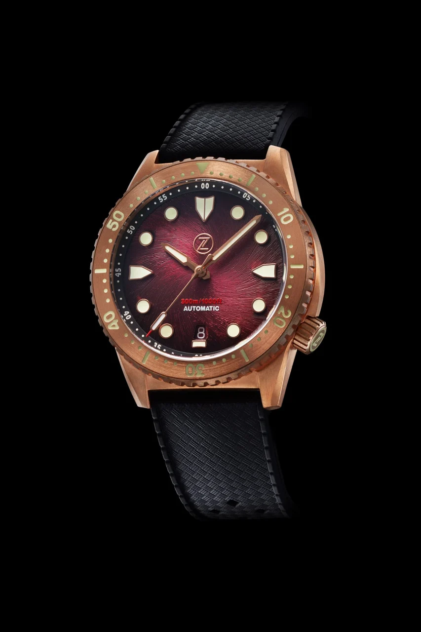 Zelos Mako V3 300m Bronze Burgundy 20 mm kol saati