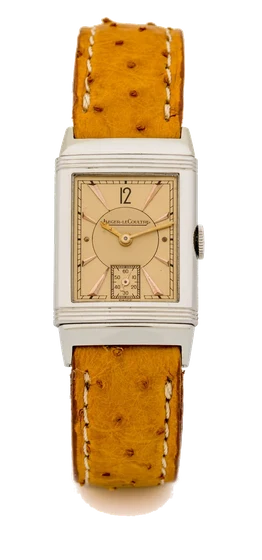 Lecoultre LECOULTRE REF. 201 REVERSO STEEL Fine and rare, rectangular curved, reversible,
