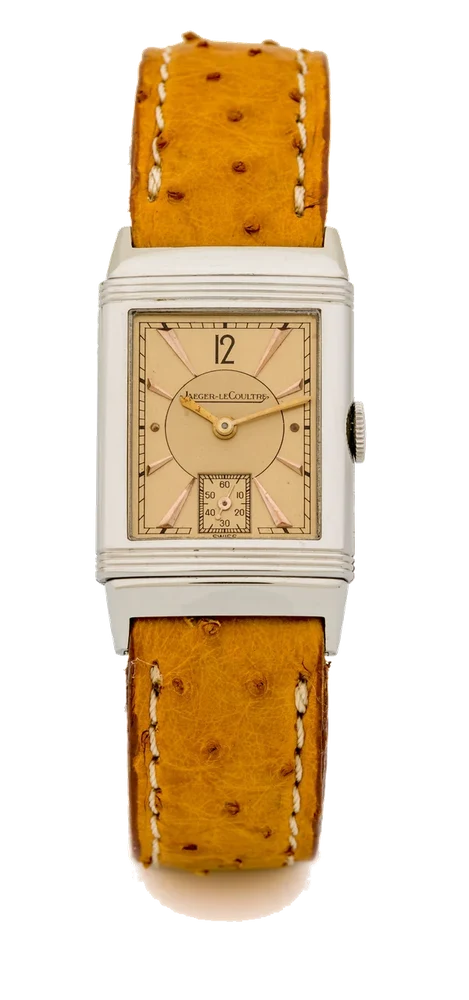 Lecoultre LECOULTRE REF. 201 REVERSO STEEL Fine and rare, rectangular curved, reversible, stainless steel wristwatch kol saati