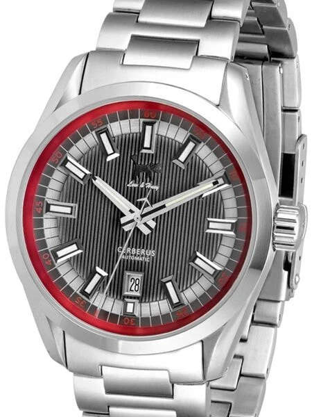 Lew and Huey Sporty Cerberus Automatic Dress Watch with 42mm SS Case #Cerberus_grey 42 mm kol saati