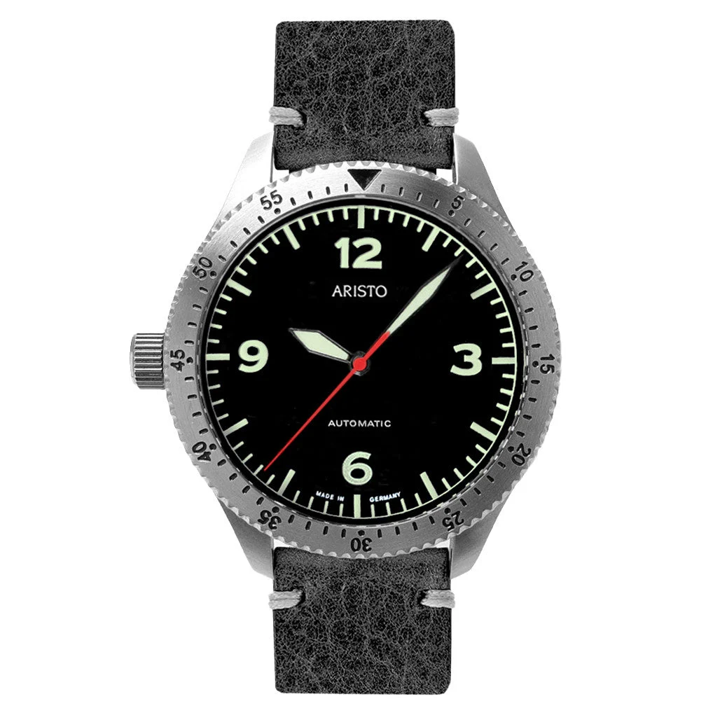 Aristo Swiss Automatic Left Crown Watch #7H164LH-LB 42 mm kol saati