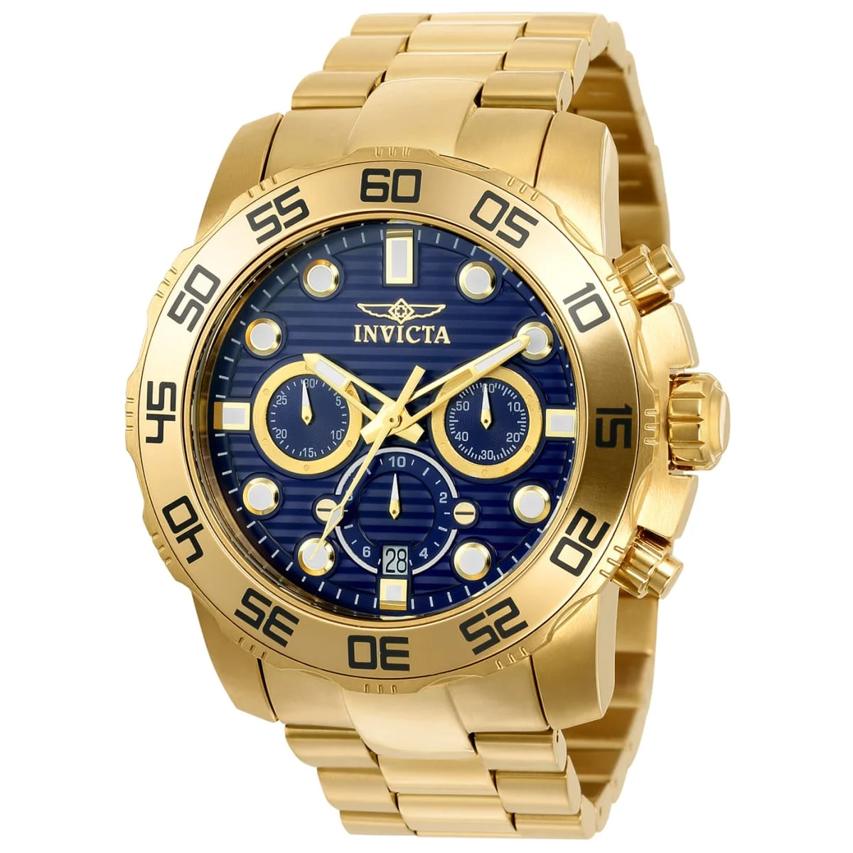 Invicta Pro Diver Scuba Watch - 50mm, Gold (ZG-22228) 50 mm kol saati