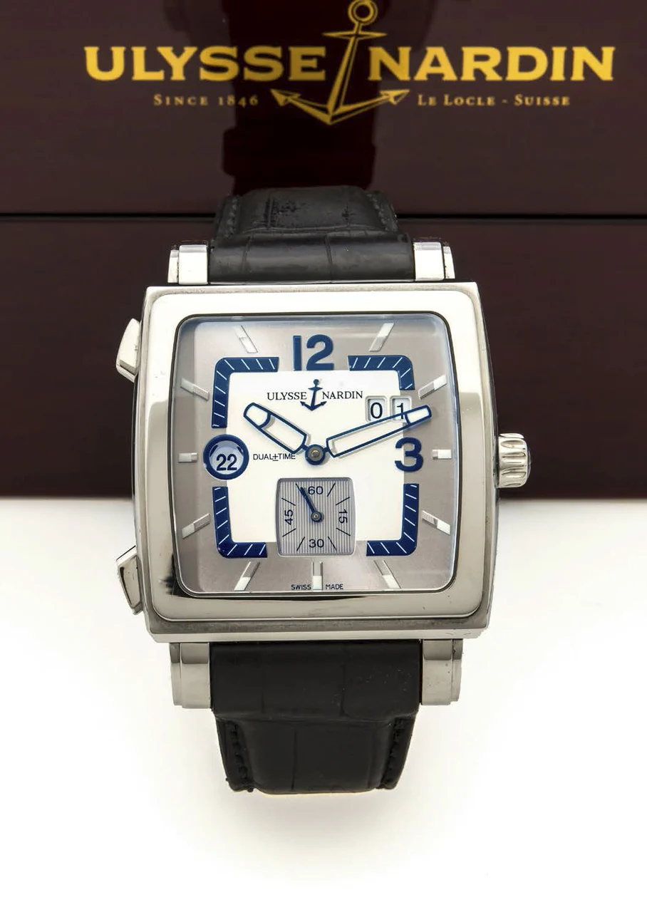Ulysse Nardin Dual Time ULYSSE NARDIN DUAL TIME REF. 243-92 STEEL A fine and rare self-winding stainless steel wristwatch with dual time and large date. kol saati