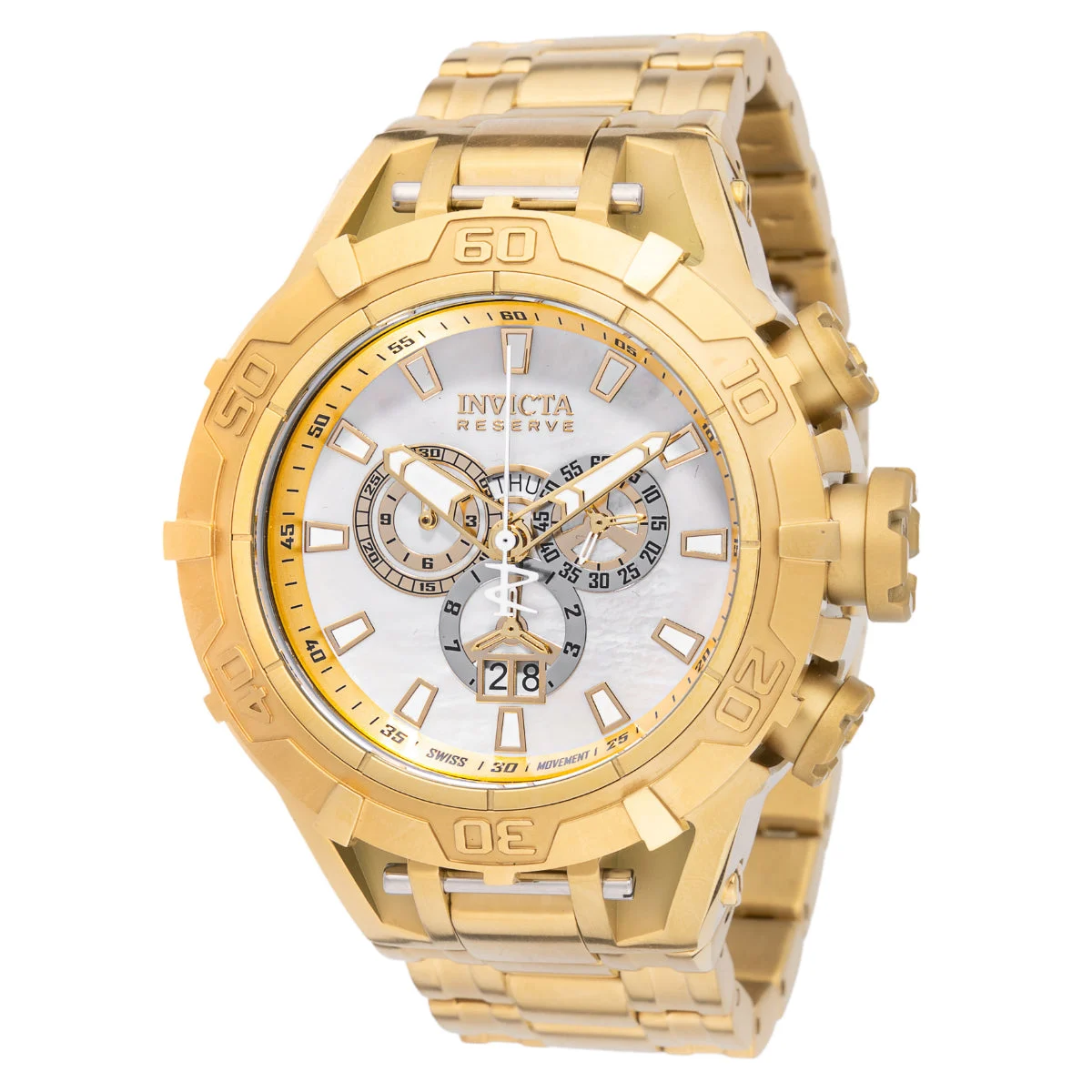 Invicta Reserve Specialty Subaqua Swiss Ronda 5050.C Caliber Watch w/ Mother of Pearl Dial - 54mm. Gold (49375) kol saati