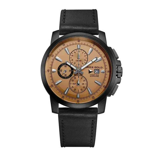 Aries Gold Contender G 7301A BK-BR kol saati