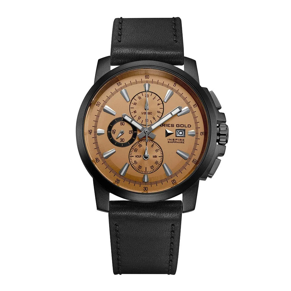 Aries Gold Contender G 7301A BK-BR 43 mm kol saati