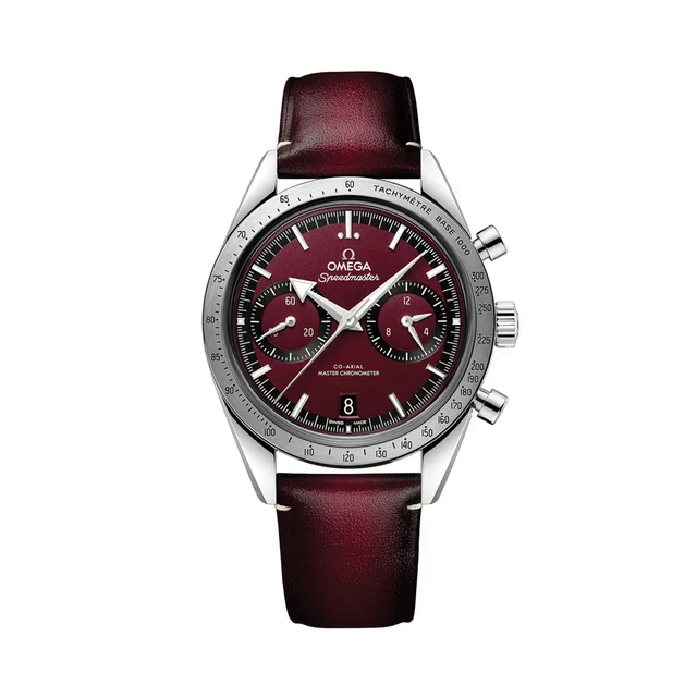 OMEGA Speedmaster '57 40.5mm - Red on Leather Strap O33212415111001 kol saati