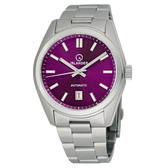 Islander Upper Brookville Hi-Beat Automatic Dress watch with Sunburst Purple Dial #ISL-185