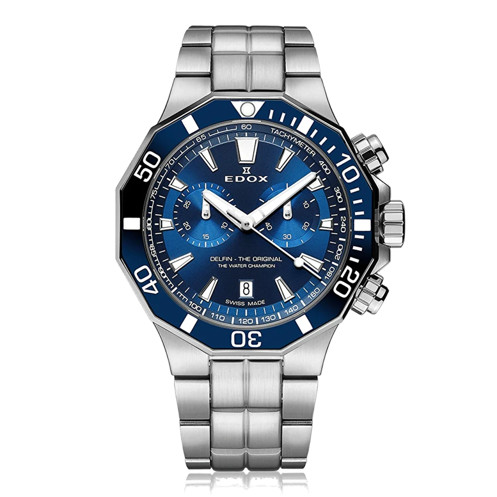 EDOX Delfin The Original Chronograph 10112-3BUM-BUIN 43 mm kol saati