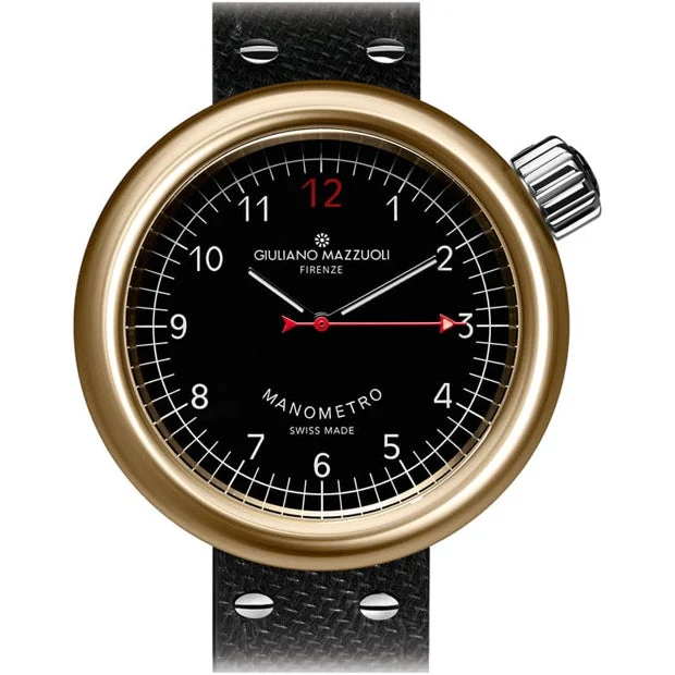 Giuliano Mazzuoli Manometro Black Bronze Compressed MBCP02N kol saati