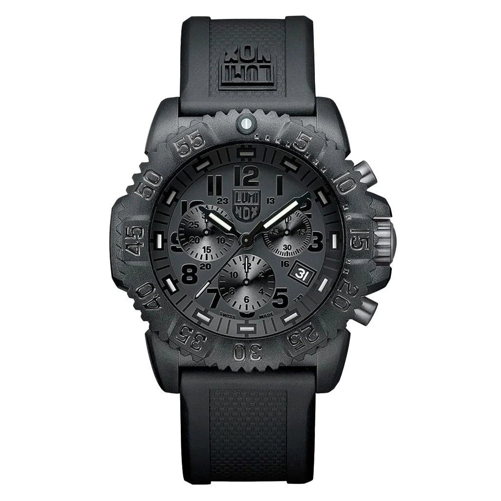Luminox Navy SEAL Colormark Blackout Chronograph Tritium Watch #XS.3081.BO.F 44 mm kol saati