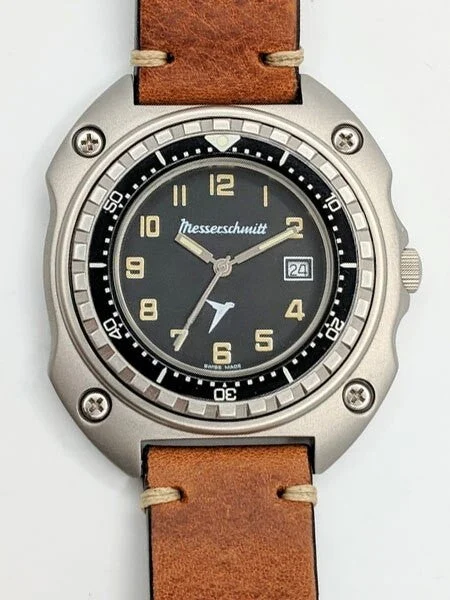 Messerschmitt Sand Blasted Case with Uni-Directional Bezel #ME2040-VLB 43 mm kol saati