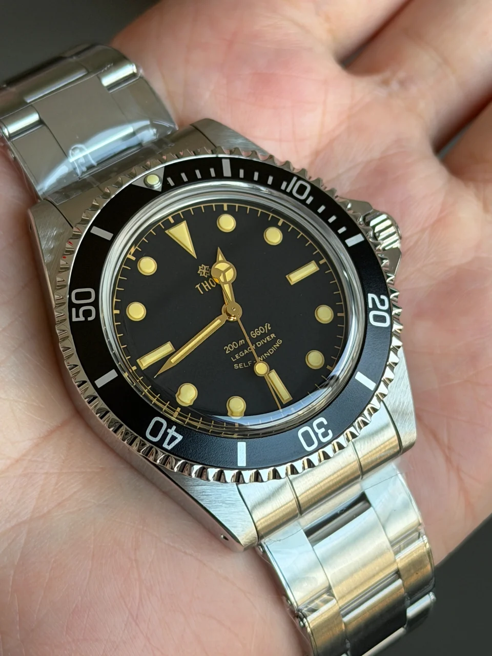 Cronos Watch Store Thorn 40mm PT5000 Automatic Dive Watch T023 V3 西流-T023V3 定制字面-黑盘-878(棕色表盒) 40 mm kol saati