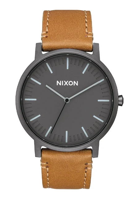 Nixon US Porter Leather - Gunmetal / Charcoal / Taupe A1058-2494-00 kol saati