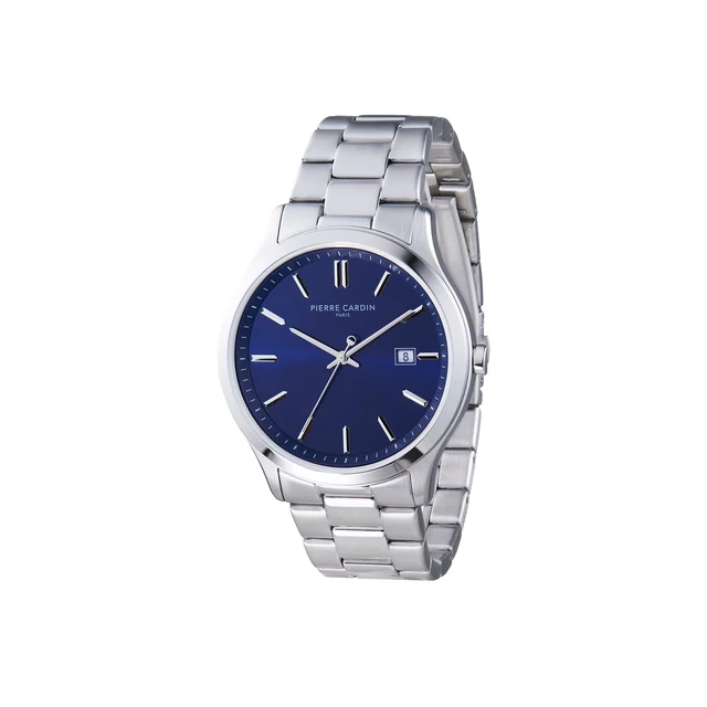 Épinettes Essential Stainless Steel Watch with Blue Dial and Metal Links Strap CQI.0006 ko