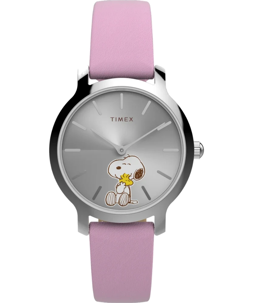 Timex Peanuts® x Transcend Snoopy Hug 31mm Leather Strap Watch TW2Y26000 31 mm kol saati