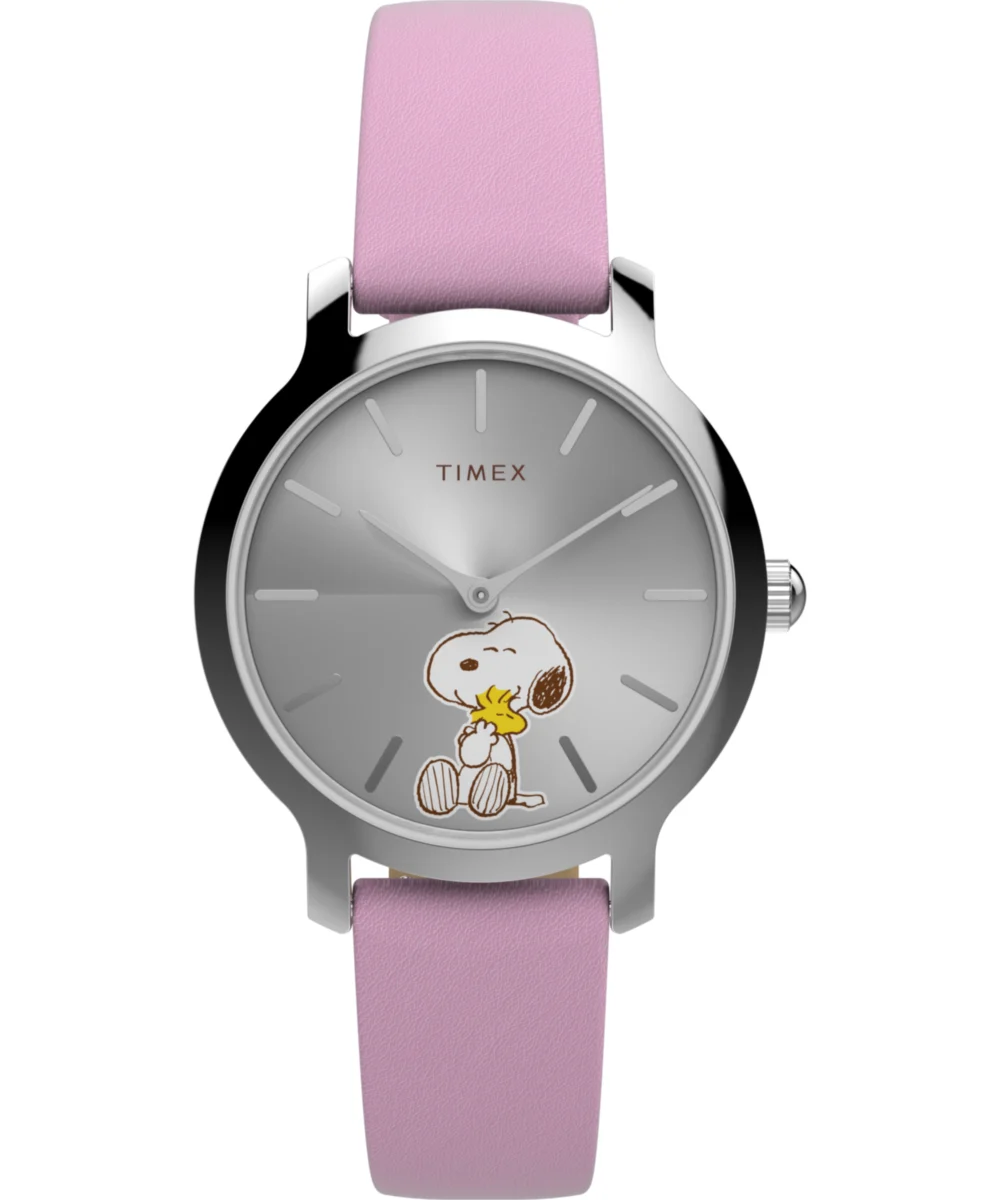 Timex Peanuts® x Transcend Snoopy Hug 31mm Leather Strap Watch TW2Y26000VQ 31 mm kol saati