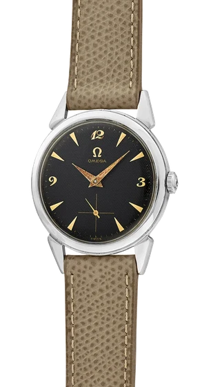 OMEGA OMEGA REF. 2745-1, 35 MM, STAINLESS STEEL WITH BLACK GUILLOCHE’ DIAL AND BREGUET NUM