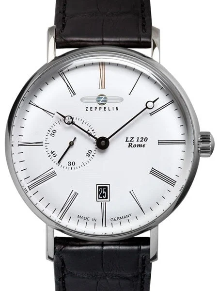 Graf Zeppelin Rome Swiss Automatic Watch with Small Seconds and Dome Crystal #7104-1 41 mm kol saati