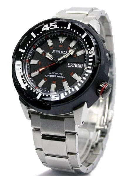 Seiko Automatic Air Dive Watch with Black Case Shroud #SRP229K1 48 mm kol saati