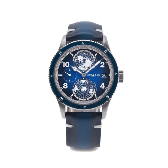 Montblanc MONTBLANC, REF. 1858, GEOSPHERE, BLUE DIAL, TITANIUM kol saati