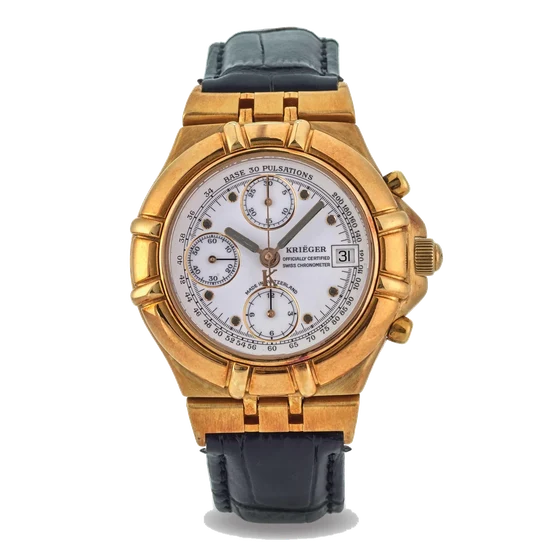 Krieger KRIEGER, REF. B.929, OFFICIALLY CERTIFIED SWISS CHRONOMETER, CHRONOGRAPH, 18K YELL