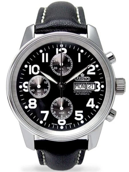 Aristo Swiss Valjoux 7750 Automatic Chronograph with Day-Date 4H123L kol saati