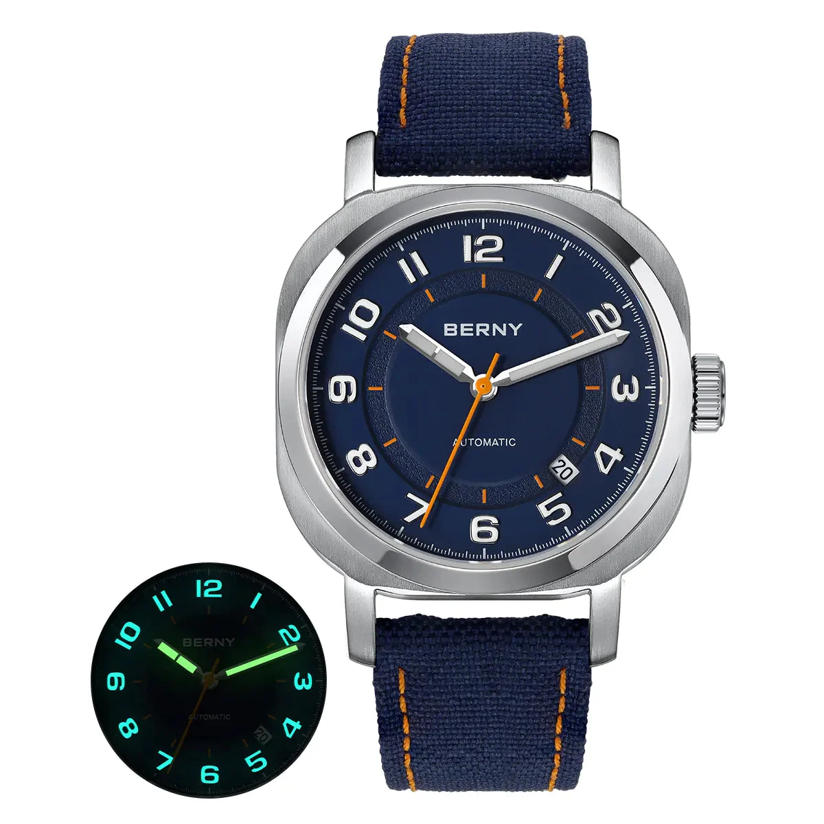 BERNY Men Automatic Cushion Shaped Dress Watch-AM133V AM133V-A kol saati