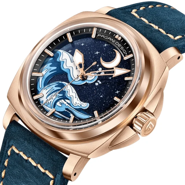 Pagani Design 14:200000080#Gold Green kol saati