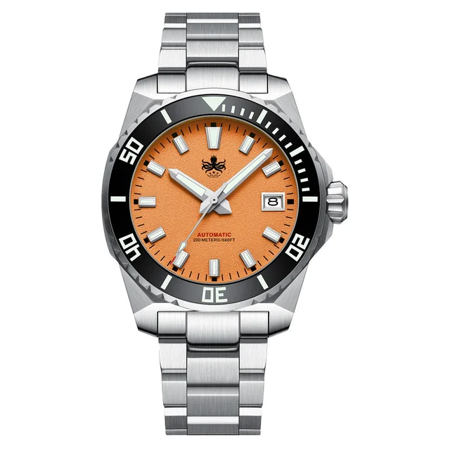 Phoibos Leviathan 40 Automatic Dive Watch with Orange Dial #PY050G kol saati