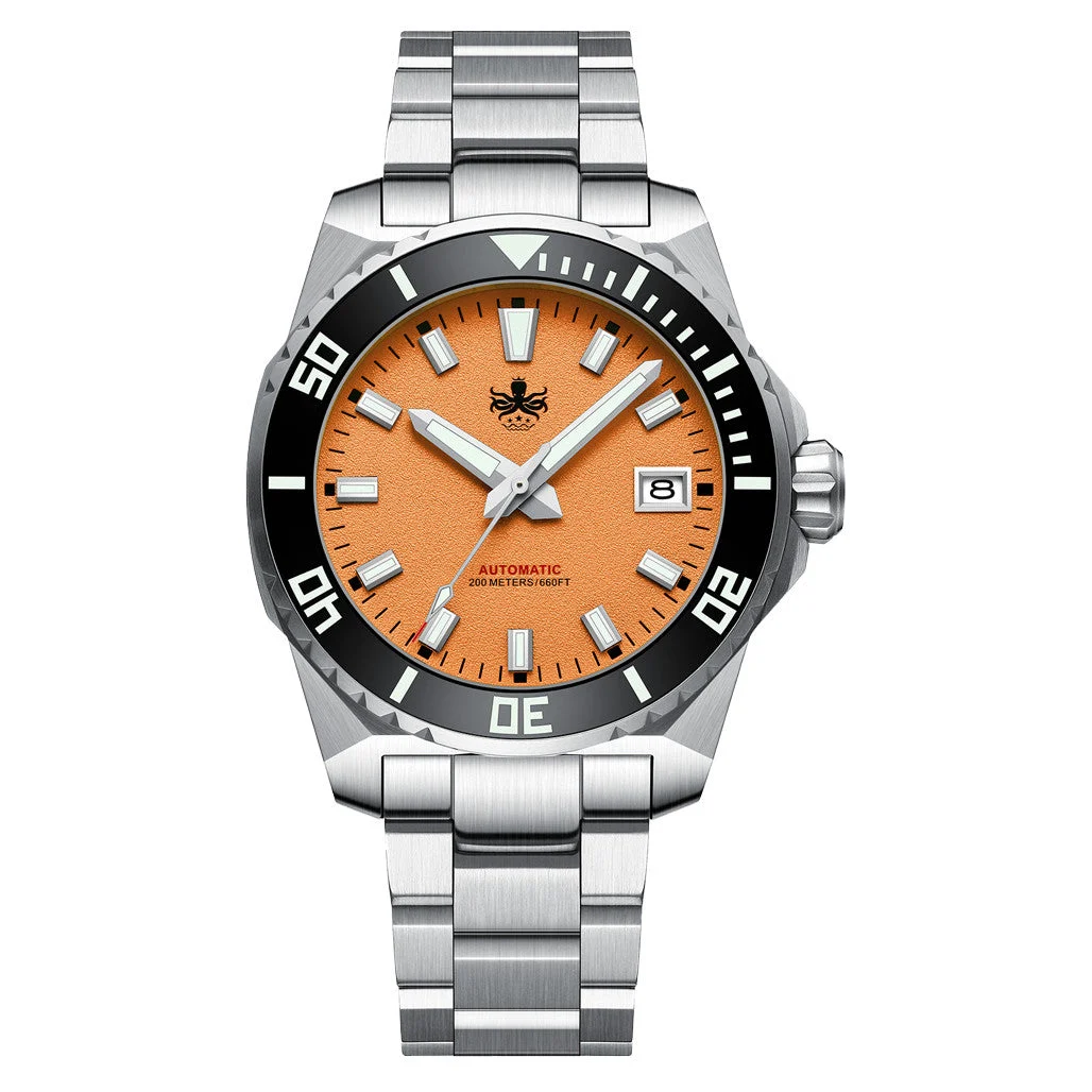 Phoibos Leviathan 40 Automatic Dive Watch with Orange Dial #PY050G 40 mm kol saati