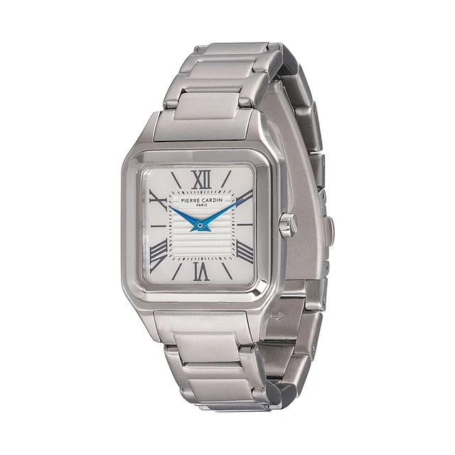 Ménilmontant Carré Women’s Square Watch - Silver Case, White Mother of Pearl Dial Look wit