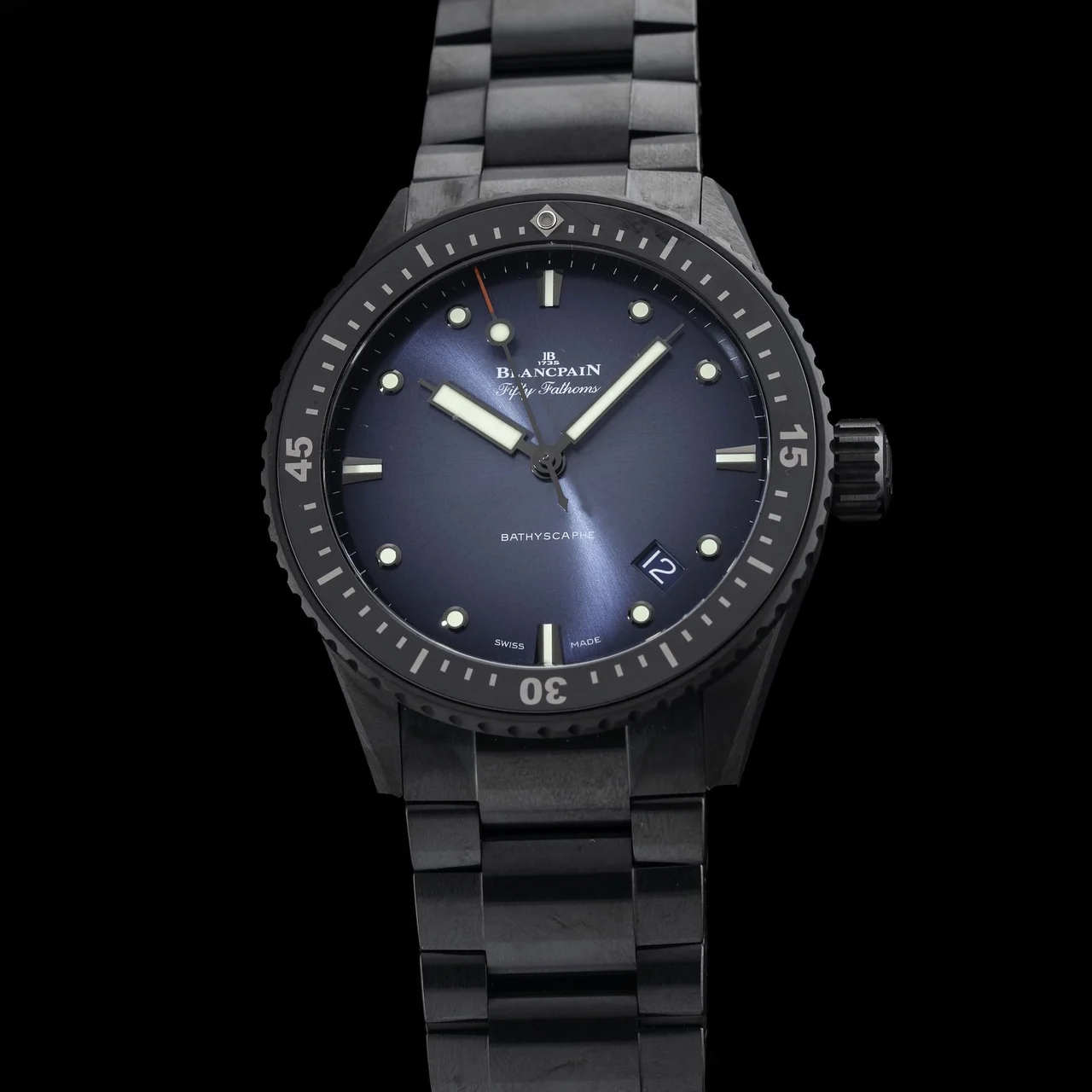 Blancpain Fifty Fathoms Bathyscaphe Automatic 43.6mm Blue Dial NAP210009N4033 43.6 mm kol saati