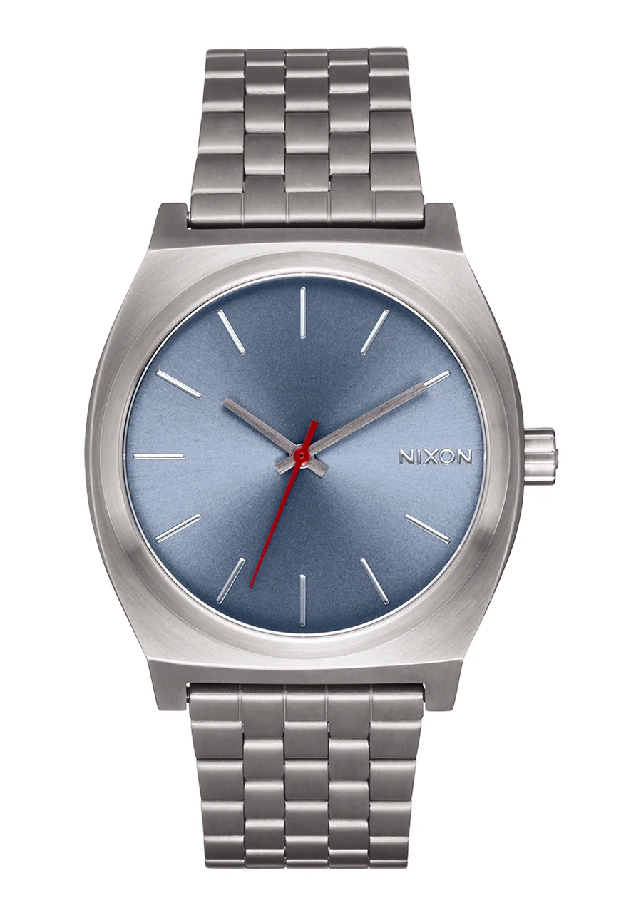 Nixon US Time Teller - Light Gunmetal / Dusty Blue A045-5160-00 37 mm kol saati