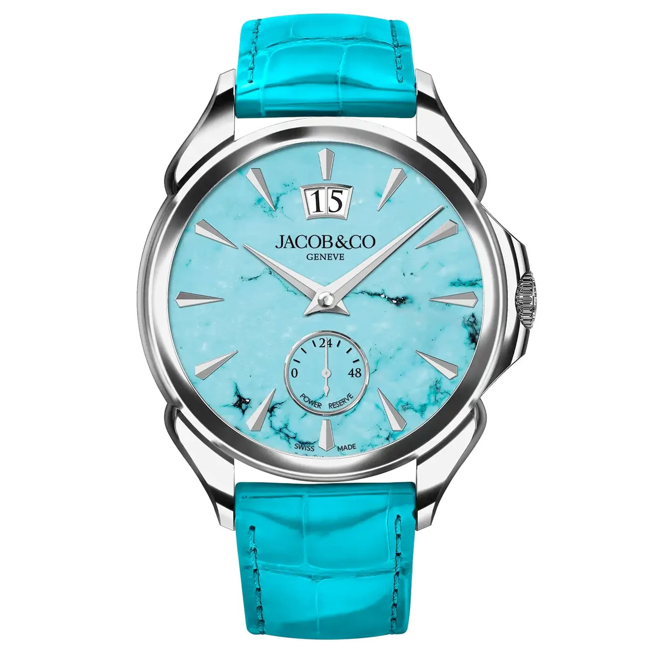 Jacob & Co. Jacob & Co. Palatial Classic Stainless Steel Turquoise PC400.10.AD.AK.ABALA kol saati