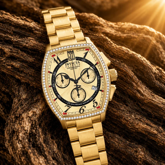 Invicta Elyx 1.2 CT LG Diamond Watch - 43mm, Gold (51302) kol saati