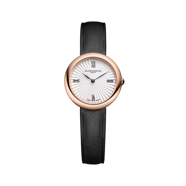 Baume Et Mercier Joia de Baume & Mercier 10849 Quartz Gold-Tone PVD 28mm - Silver on Leath