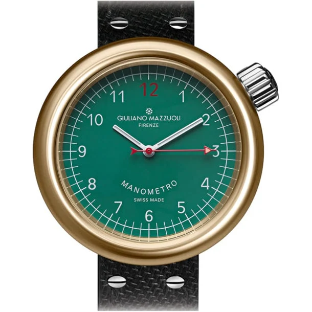 Giuliano Mazzuoli Manometro Green Bronze Compressed MBCP04N kol saati