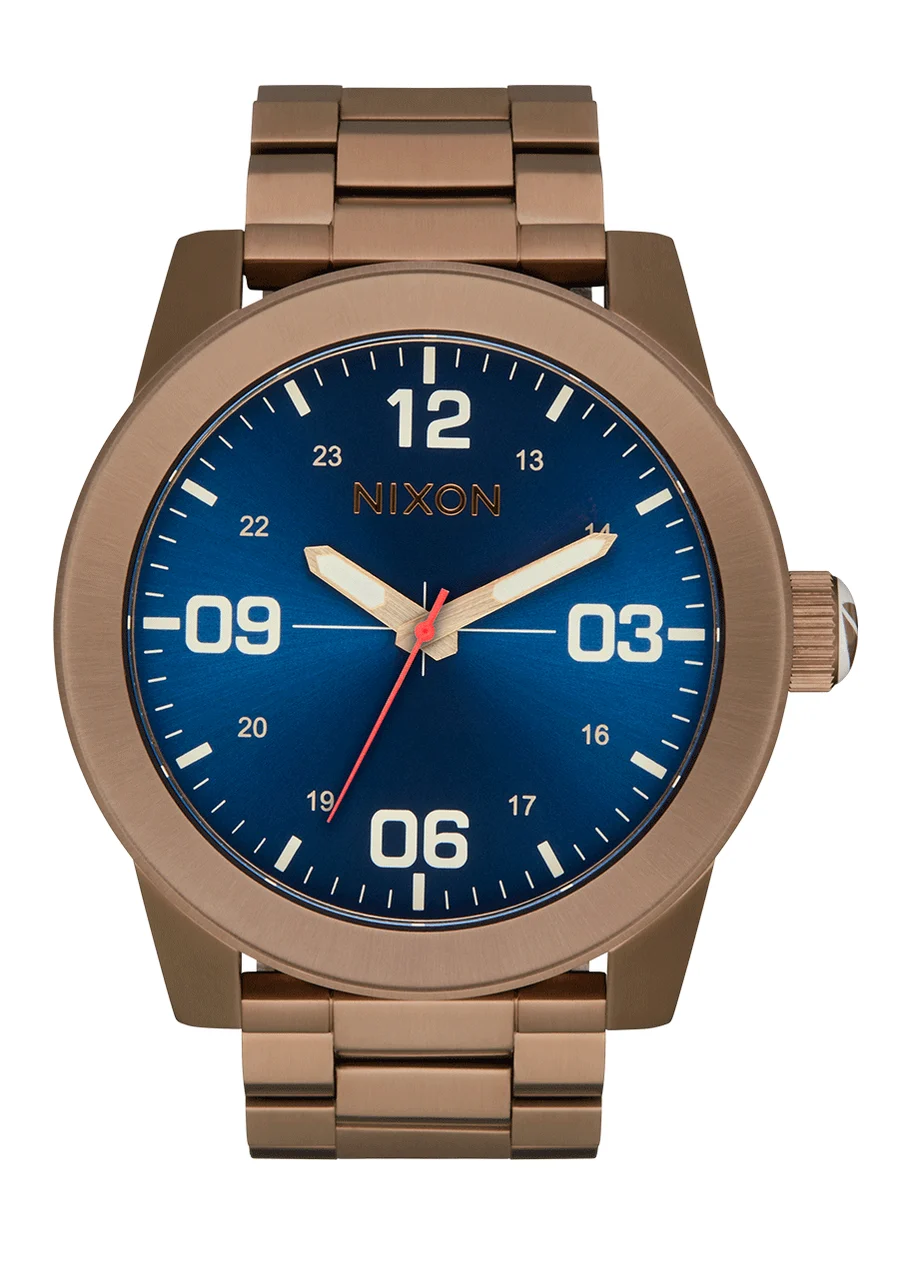 Nixon US Corporal Stainless Steel - Desert Gold / Arles Blue A346-5301-00 48 mm kol saati